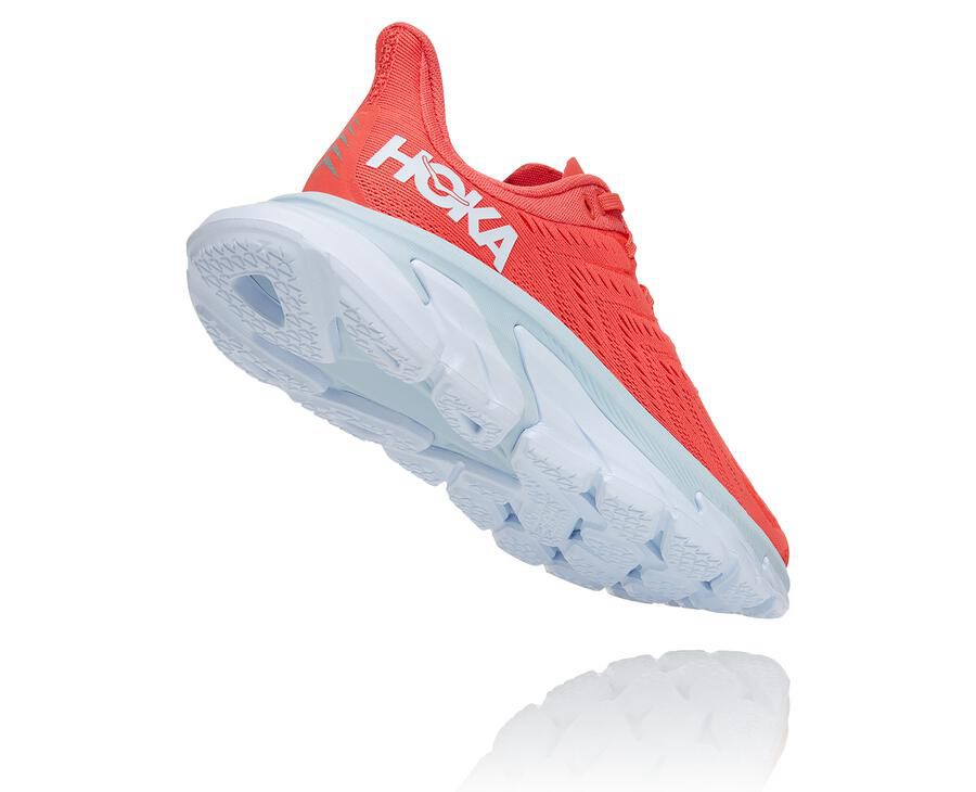 Hoka One One Running Shoes Womens Red/White - Clifton Edge - 13259QVUZ